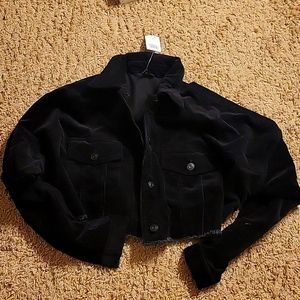 Black velvet cropped jacket